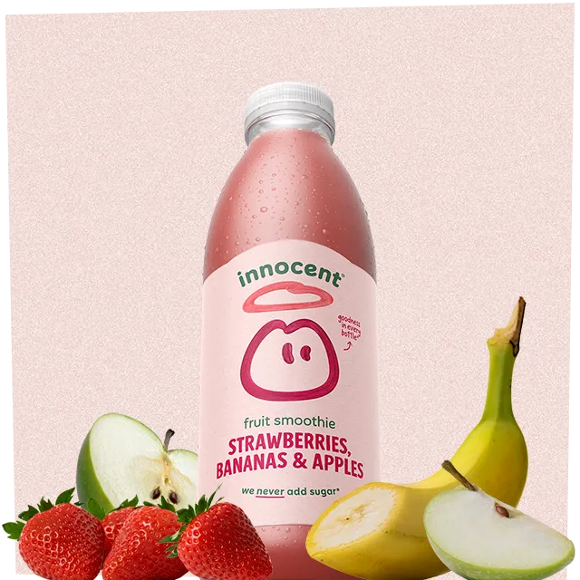 strawberries, bannans and apples smoothie