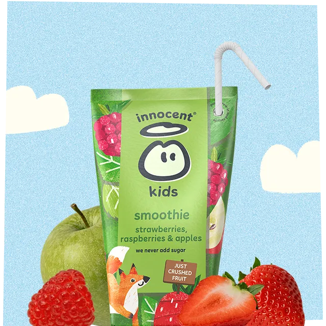 strawberries, raspberries and apples kids smoothie